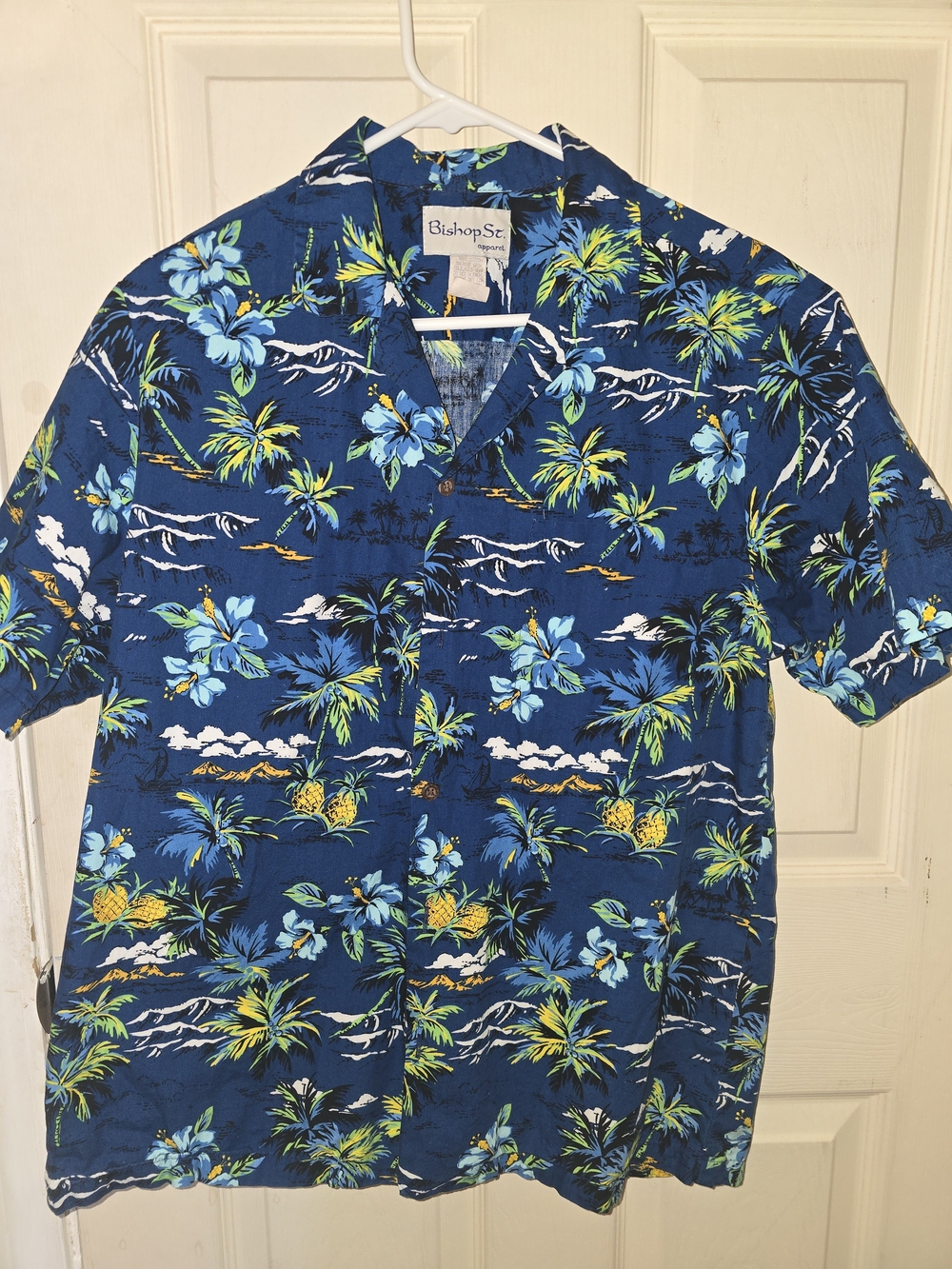 Bishop St. Tropical Print Short-Sleeve Shirt - Blue